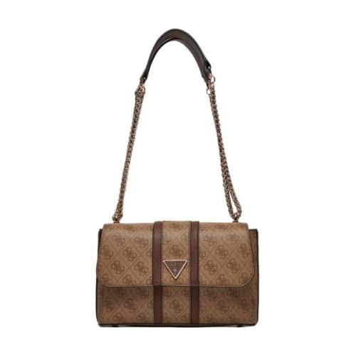 Guess Konvertibel Flap Crossbody Väska Latte Brown, Dam