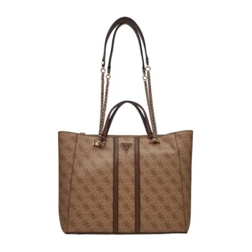 Guess Noreen Girlfriend Carryall Latte Väska Brown, Dam