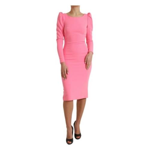 Dolce & Gabbana Elegant Rosa Bodycon Midi Klänning Pink, Dam