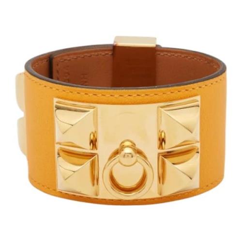 Hermès Vintage Pre-owned Laeder armband Yellow, Dam