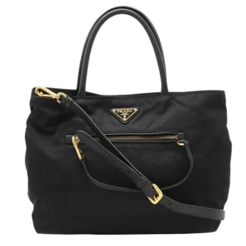 Prada Vintage Pre-owned Tyg totevskor Black, Dam