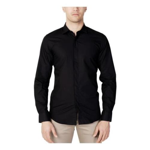 Antony Morato Svart Button-Up Skjorta Vår/Sommar Black, Herr