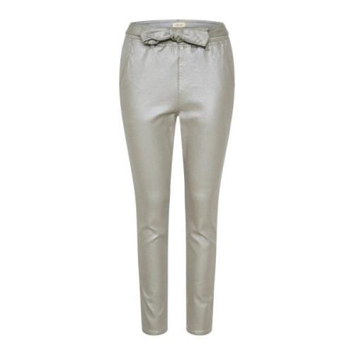 Cream Baggy Pant Silver Grey Coating Gray, Dam