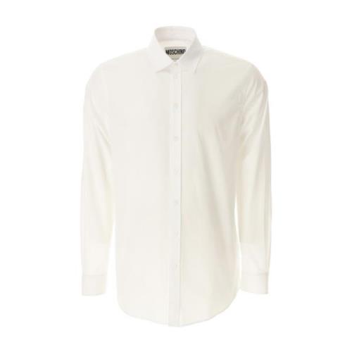 Moschino Ren Bomull Poplin Skjorta Vit White, Herr