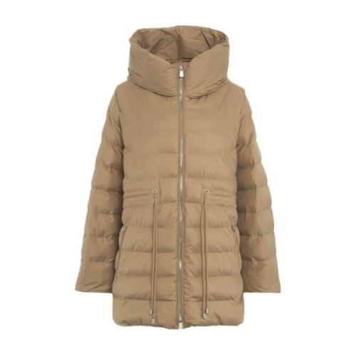 Pinko Quiltad Eco Dunjacka med Hög Krage Beige, Dam