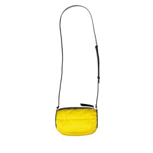 Moncler Nylon Axelväska med Lädersidor Yellow, Dam