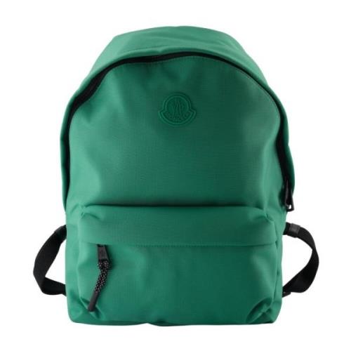 Moncler Nylon Ryggsäck med Lärdetaljer Green, Herr