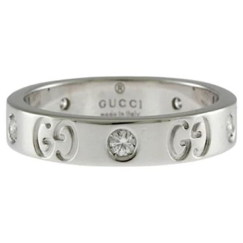 Gucci Vintage Pre-owned Vitt guld ringar Gray, Dam