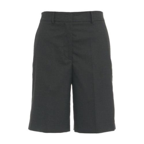 Gender Högmidjade Glencheck Bermuda Shorts Gray, Dam