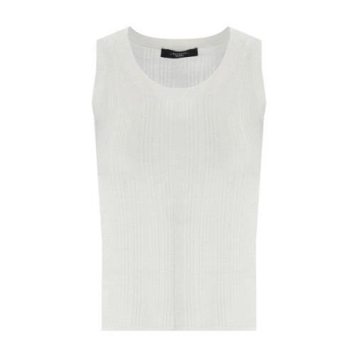 Max Mara Weekend Vit Ribbstickad Ceylon Topp White, Dam