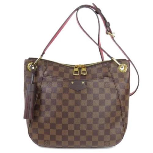 Louis Vuitton Vintage Pre-owned Tyg axelremsvskor Brown, Dam