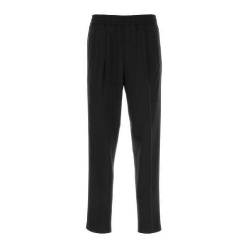 Z Zegna Stretch Svart Polyesterblandnings Joggers Black, Herr