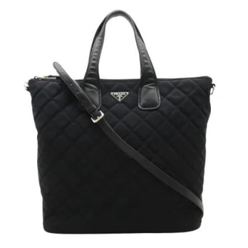 Prada Vintage Pre-owned Tyg totevskor Black, Dam