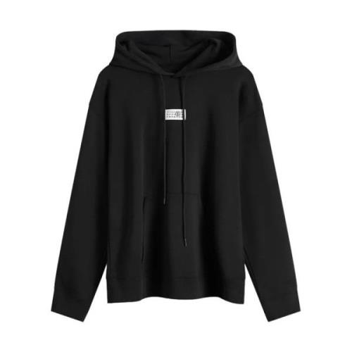 MM6 Maison Margiela Hoodie med dragsko huva Black, Dam