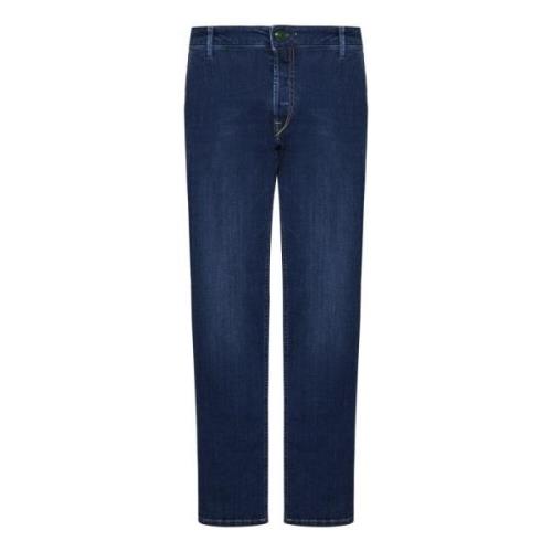 Hand Picked Blå Jeans med Logobroderi Blue, Herr