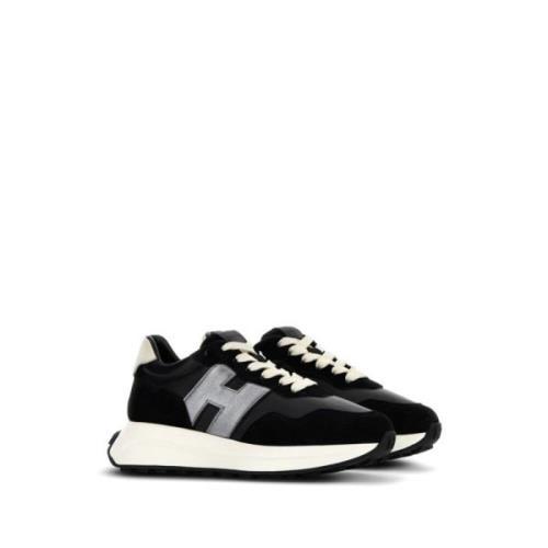 Hogan Svart Mocka Sneaker med Silver Black, Dam