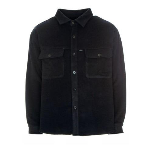 Edwin Overshirt i borstad ullmix Blue, Herr