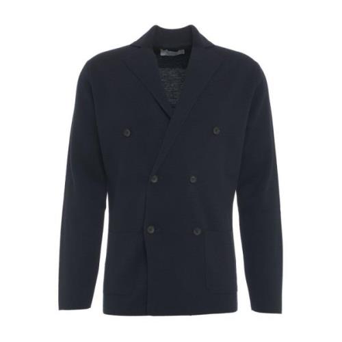 Gender Merinoull Dubbelknäppt Blazer Blue, Herr