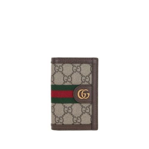 Gucci Canvas Plånbok med Läderkant Brown, Herr