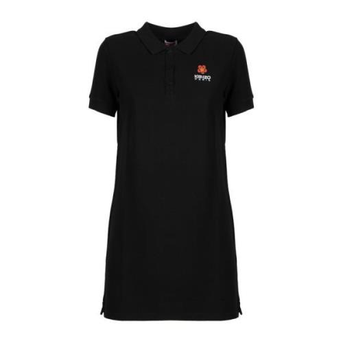 Kenzo Svart Logopolo Klänning Bomullstyg Black, Dam