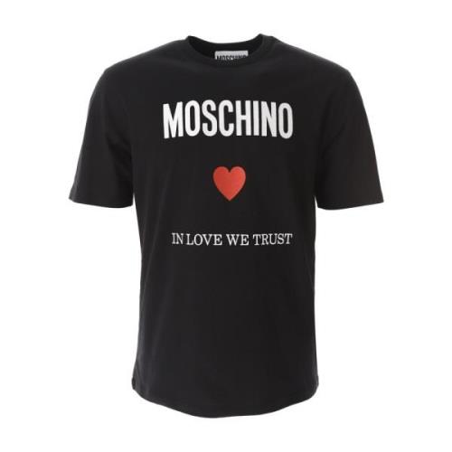 Moschino Ekologisk Bomull Kärlek Tillit T-shirt Black, Herr