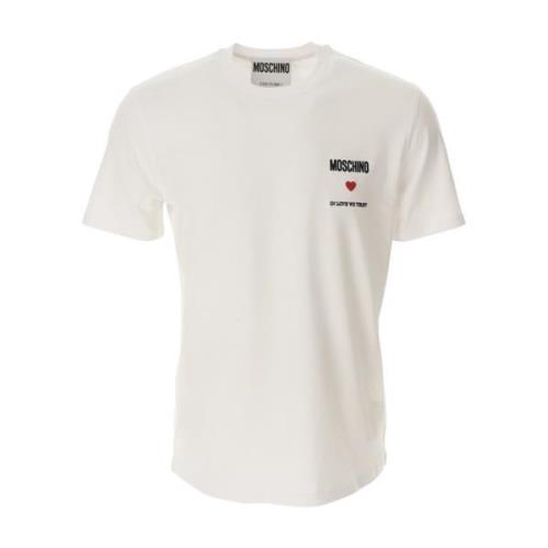 Moschino Kärlek Tillit Jersey T-shirt White, Herr