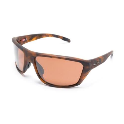 Oakley Brun Tortoiseshell Pilot Solglasögon Röda Linser Brown, Unisex