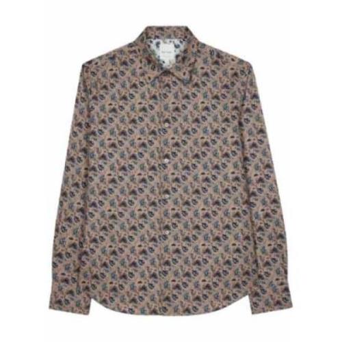 Paul Smith Thistleberry Blommig Taupe Skjorta Multicolor, Herr