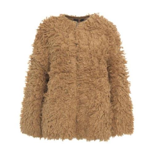 Pinko Faux Fur Jacka Filante Brown, Dam