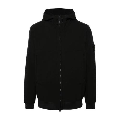 Stone Island Compass Logo Jacka Svart Huva Black, Herr