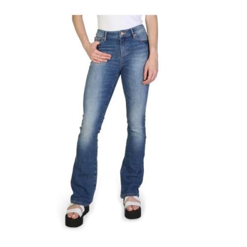 Armani Exchange Vår/Sommar Kvinna Jeans Knapp Dragkedja Blue, Dam