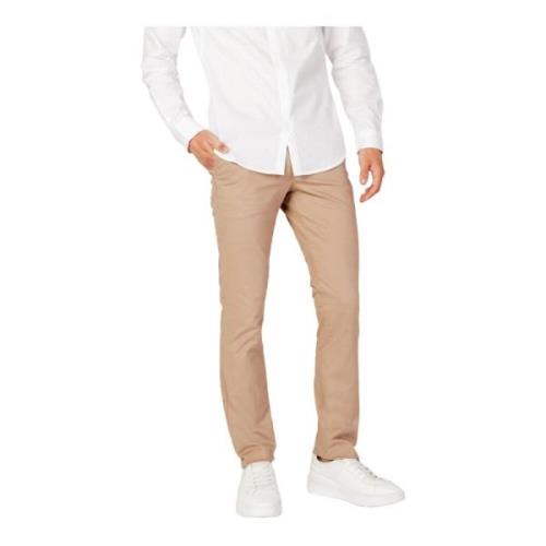 Armani Exchange Beige Byxor Dragkedja Knappstängning Beige, Herr