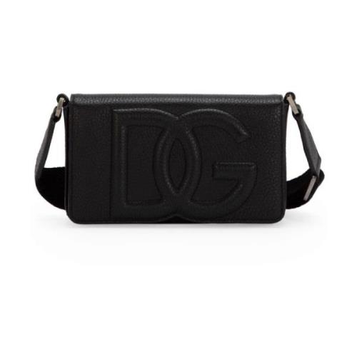 Dolce & Gabbana Svart Läder Crossbody Väska Black, Herr