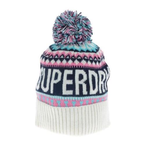 Superdry Mönstrad vit keps för kvinnor Multicolor, Dam