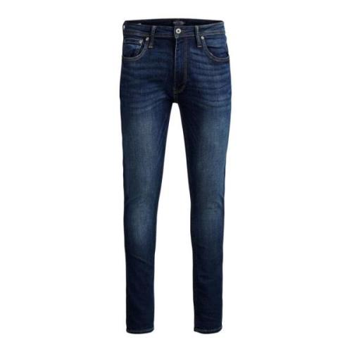 Jack & Jones Blå Slitna Jeans Blue, Herr