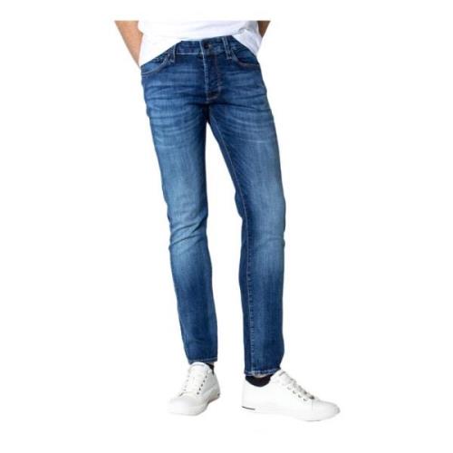 Jack & Jones Blå Dragkedja & Knapp Jeans Blue, Herr