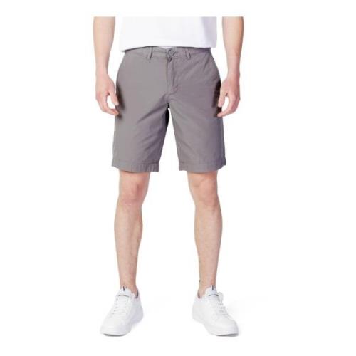 Napapijri Grå Bomull Zip Shorts för Män Gray, Herr