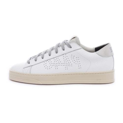 P448 Vit Läder Sneaker med Avtagbar Innersula White, Herr