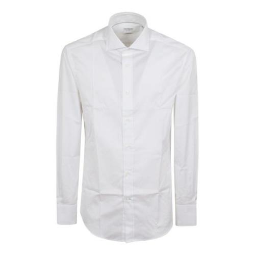 Brunello Cucinelli Klassisk Vit Bomull Twill Skjorta White, Herr