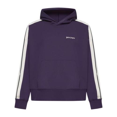 Palm Angels Mörklila Track Hoodie med Off-White Ränder Purple, Herr