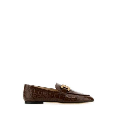 Tod's Läderloafers med Kedjering Brown, Dam