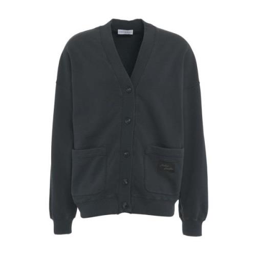 Joshua Sanders Räfflad V-ringad Cardigan med Fickor Gray, Herr