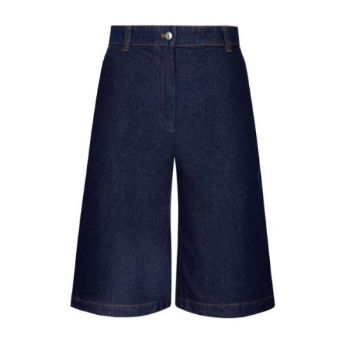 Maison Kitsuné Indigo Workwear Denim Bermuda Shorts Blue, Dam