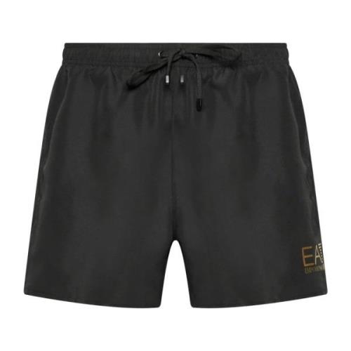 Emporio Armani EA7 Herr Badshorts Stilfull Bekväm Black, Herr