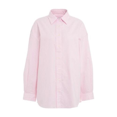 Joshua Sanders Randig Oversized Skjorta Knappstängning Pink, Dam