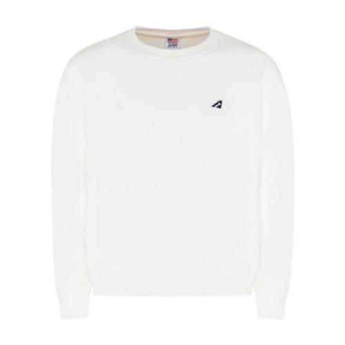 Autry Vit Logo Patch Sweatshirt White, Herr