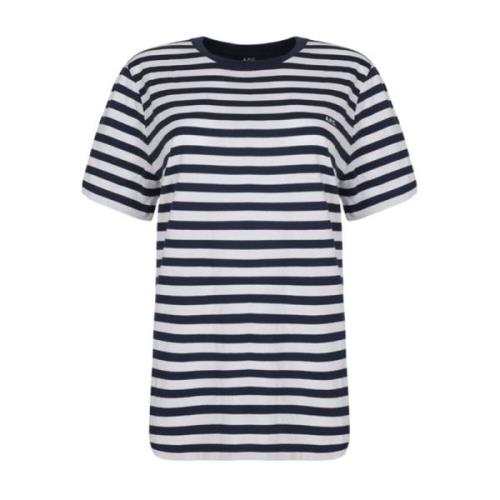 A.p.c. Broderad Logotyp Bomull T-shirt Multicolor, Dam