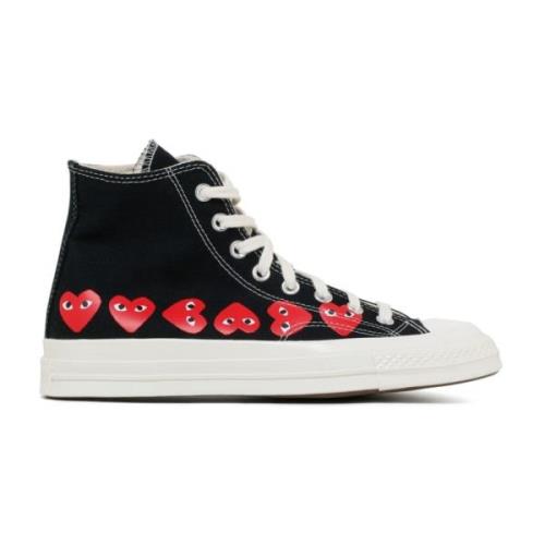 Comme des Garçons Svart Hjärta High Top Sneakers Black, Dam