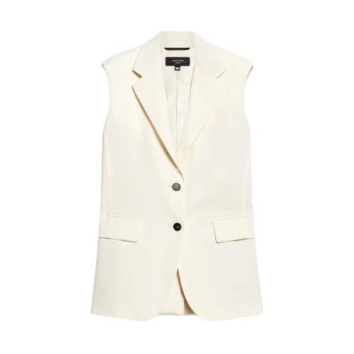 Max Mara Weekend Stilig Väst med Reverskrage White, Dam