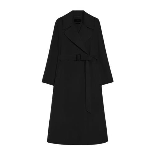 Max Mara Weekend Elegant Ullkappa med Bälte Black, Dam